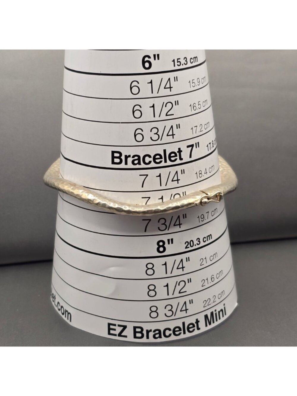 VTG Hammered Sterling Silver Bangle Bracelet Wavy Puffy Organic Statement 7.5" - Picture 10 of 10